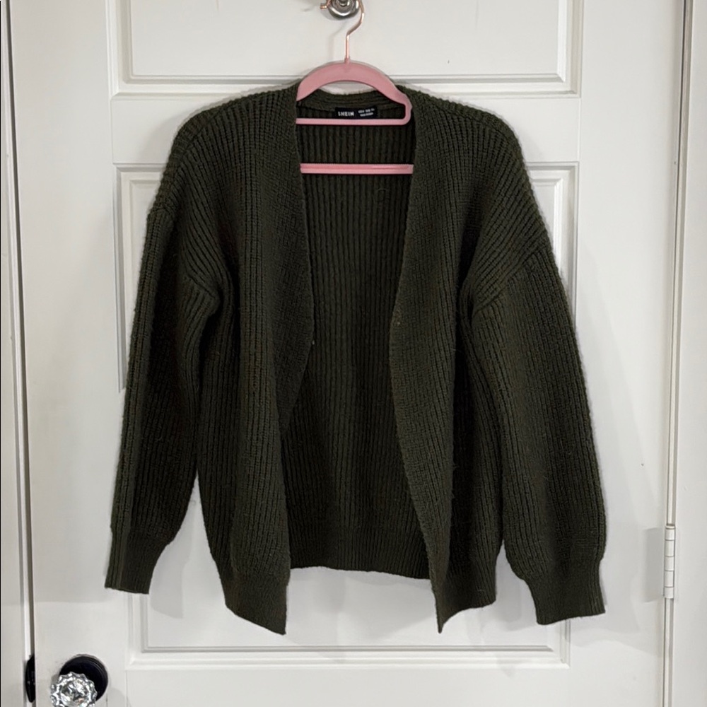 SHEIN Green Cardigan Sweater